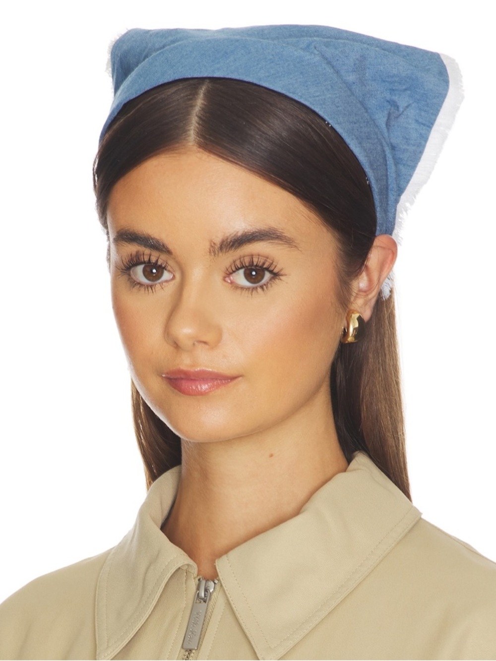 Lele Sadoughi Denim Blue Handkerchief Headband